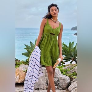 Anthropologie Tiered Gauze Mini Dress Medium NWOT